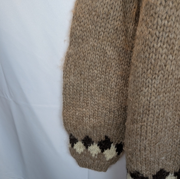 Vintage Sweater Retro 1970s Hand Knit Fair Isle Icelandic Wool Size L In VGUC - Picture 14 of 14